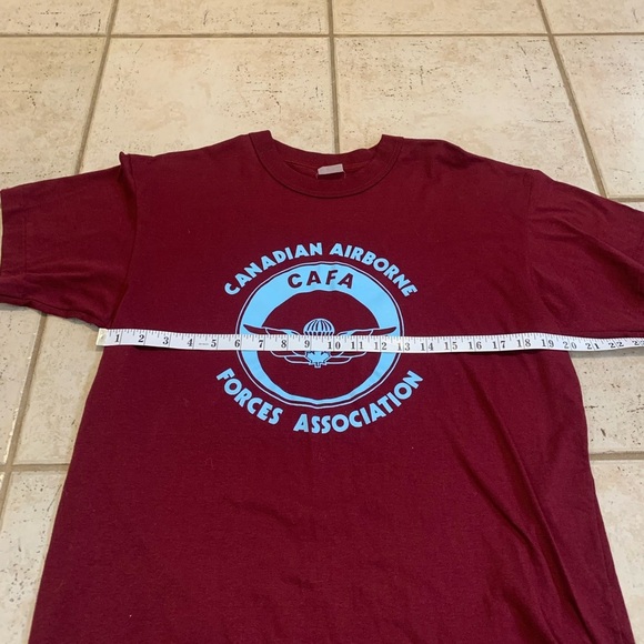 Vintage Canadian Airborne Forces CAFA T-Shirt M/M Burgundy - Picture 2 of 5
